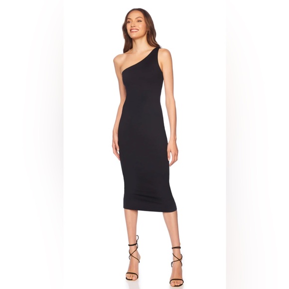 Susana Monaco One Arm Midi Dress Sugar White Large NWT - Picture 4 of 6